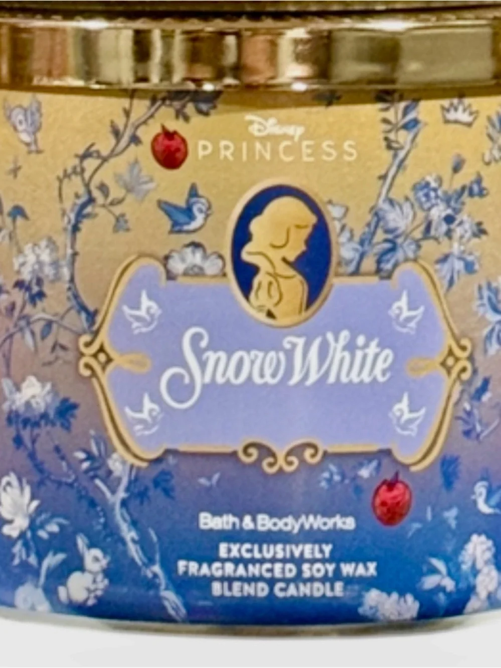 Bath & Body Works Snow White Disney Princess Candle - Blue/Gold/Red